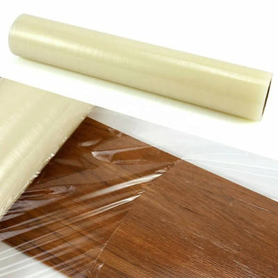 Dobra cena. Przykładowa folia gorąca sprzedaż 60cm * 60mic * 50m przezroczysta folia na schody do podłogi odporna na kurz w Internecie