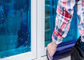 Samoprzylepna niebieska folia ochronna PE do tymczasowej ochrony szyb okiennych
