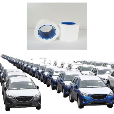 Dobra cena. Biała, błyszcząca, nieprzezroczysta folia ochronna PE do motoryzacji, szerokość 1200mm, długość 100m, do ochrony lakieru samochodowego w Internecie